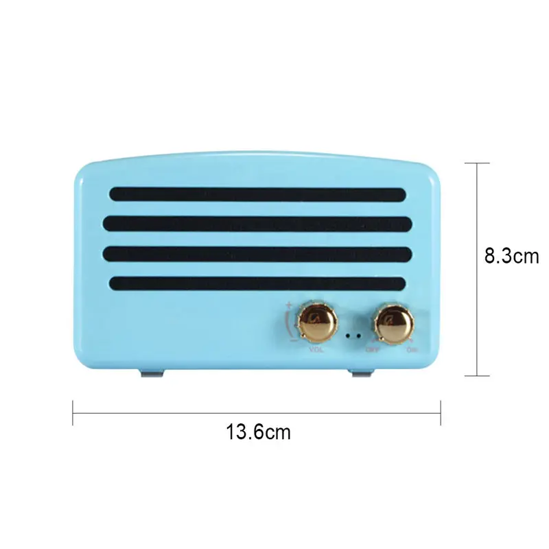 FFYY-T5 Retro Nostalgic Mini Wireless Bluetooth Speaker 3D Stereo Mega Bass Subwoofer Mobile Phone Audio Radio Tf Card Usb Aux