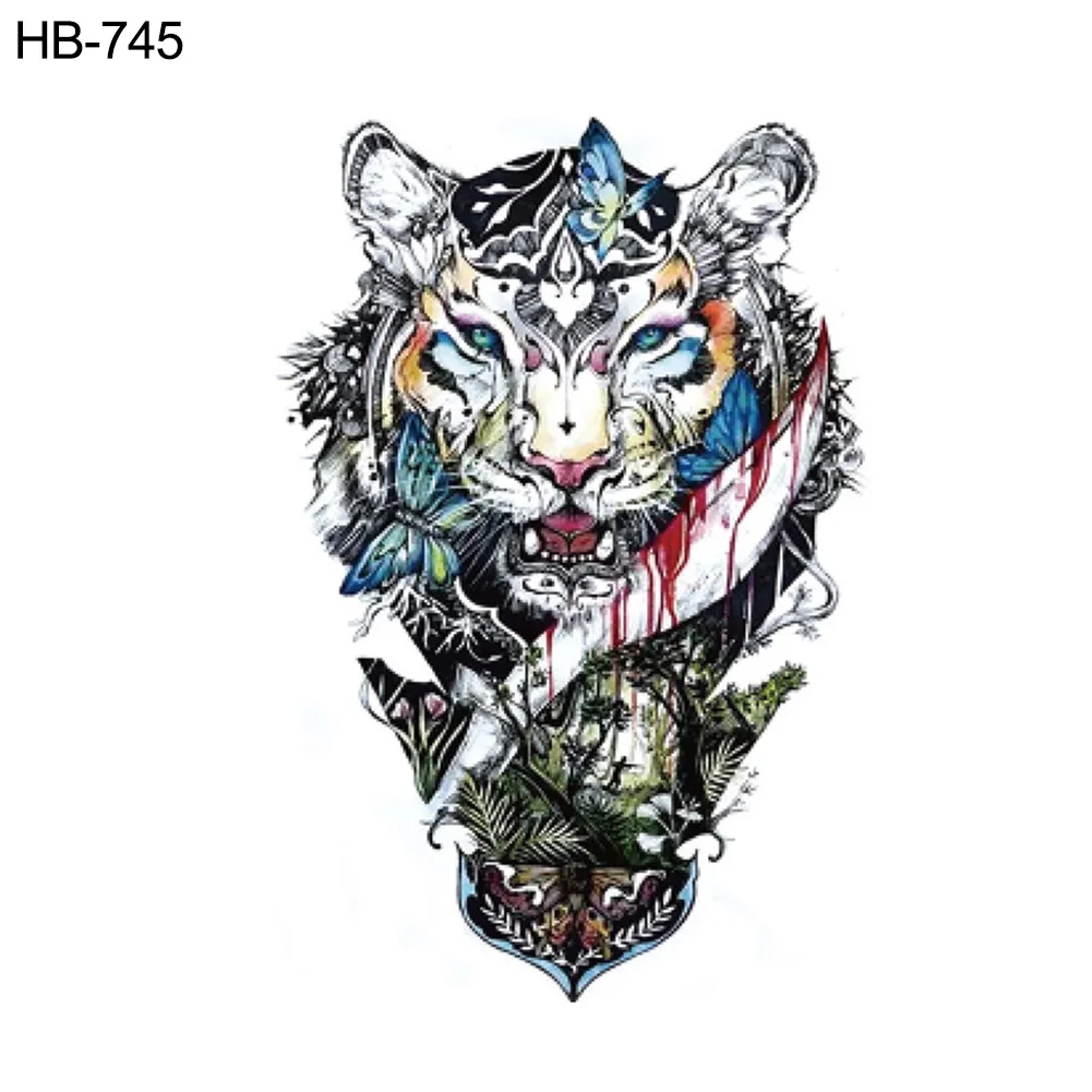 Cool Tiger Dragon Arm Shoulder водонепроницаемые временные фальшивые татуировки стикер переводная наклейка для воды искусство тела Горячая