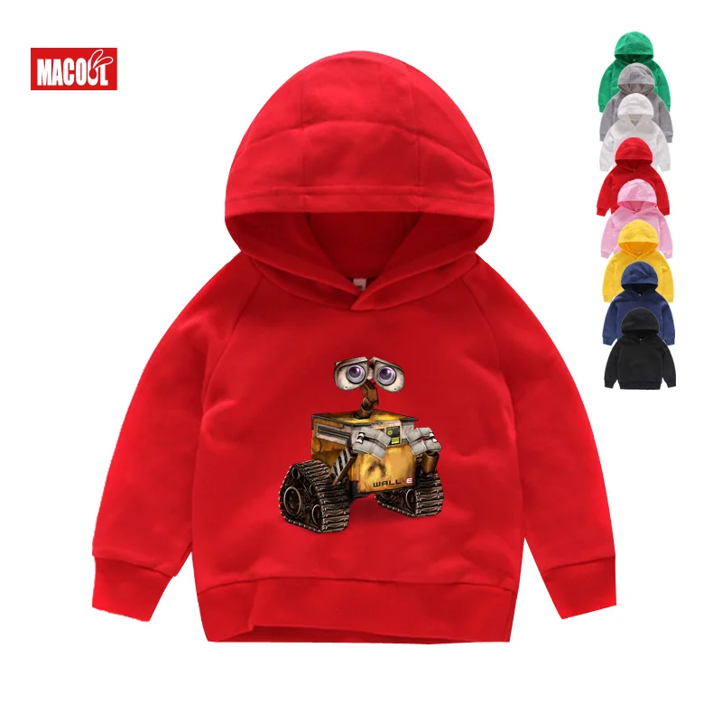 Wall-E Eve/забавная толстовка с изображением робота Homme Jollypeach; Новинка года; дышащие толстовки с капюшоном; Детские От 2 до 8 лет с длинными рукавами