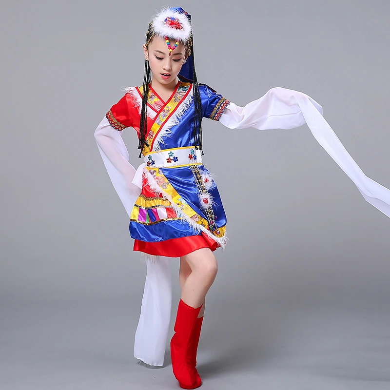 Традиционная монгольская прерия для девочек, костюм Хана вечерние сценические платья, Азиатская мода, Империя, одежда для детей - Цвет: Style5