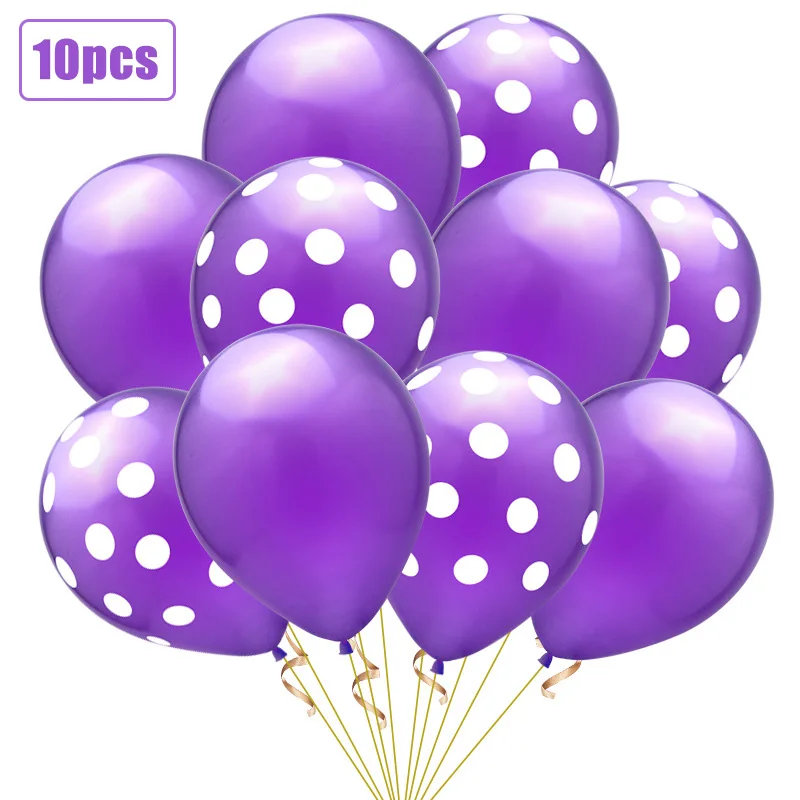 Style 6 10 шт., розовые, синие, золотые латексные шары в горошек, волнистые гелиевые шары, декор для свадьбы, дня рождения, вечеринки, принадлежности для детского душа, Божья коровка - Цвет: Style 6