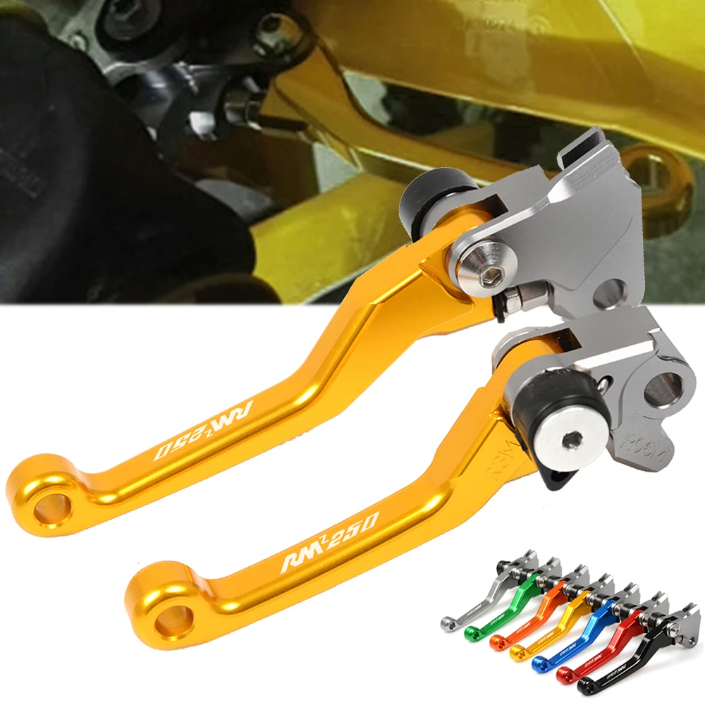 Motorbike braking protection handle CNC Aluminum Clutch Brake Pivot Lever For SUZUKI RMZ250 RMZ 250 2004- 2005 2006 DirtBike