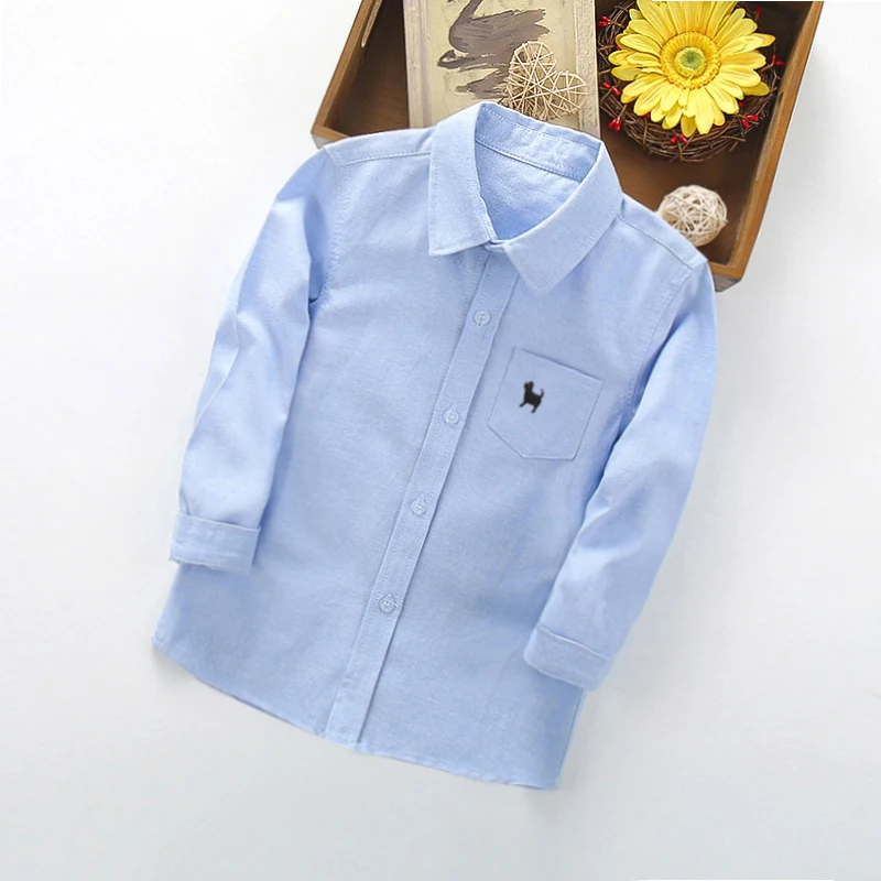 IENENS Boys Shirts Clothes Solid Color Baby Long Sleeve Shirts Kids Spring Tops Tees Children Casual Blouse