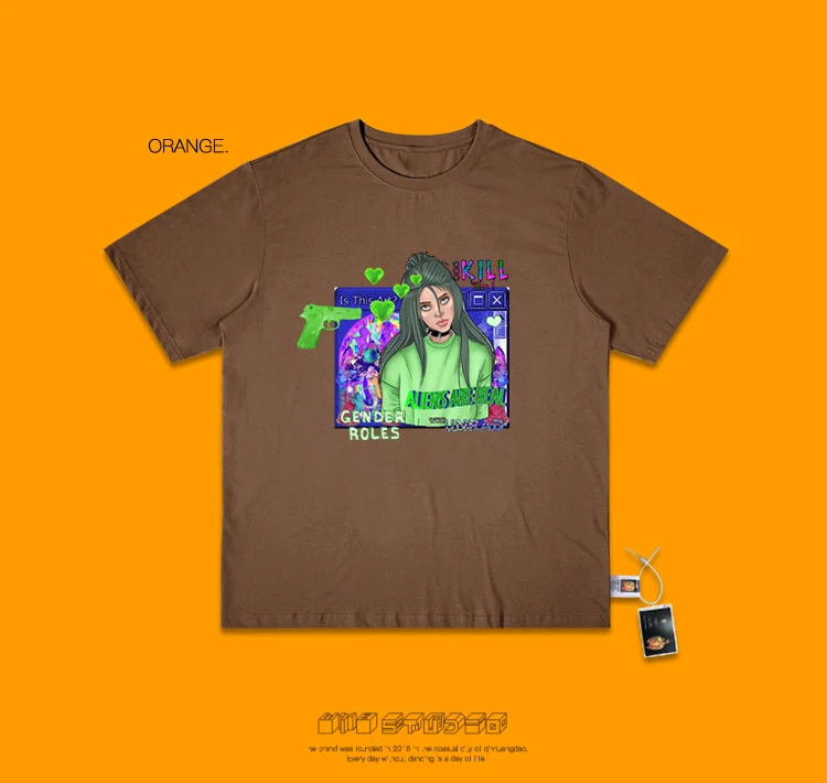 Одна только пирус груша периферия Billie Eilish свежий зеленый короткий рукав Футболка