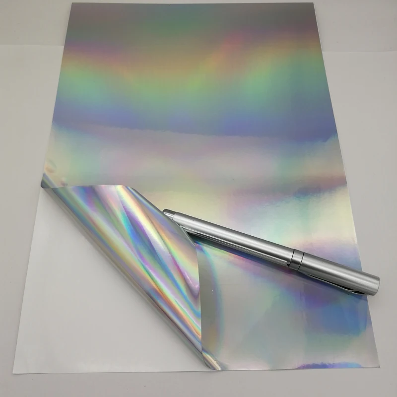 NEW Special Layer 50 Micron Thickness A4 Blank HOLOGRAM SILVER Sticker Label Paper for Home Office INKJET PRINTER