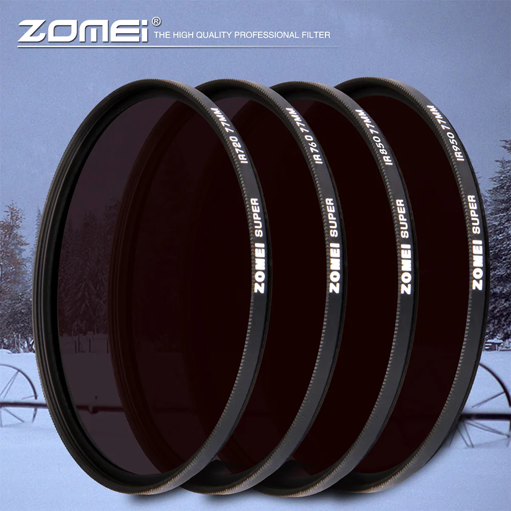 Zomei инфракрасный ИК-фильтр 680нм 720нм 760нм 850нм 950нм ИК-фильтр 37 мм 49 мм 52 мм 58 мм 67 мм 72 мм 82 мм для объектива камеры SLR DSLR