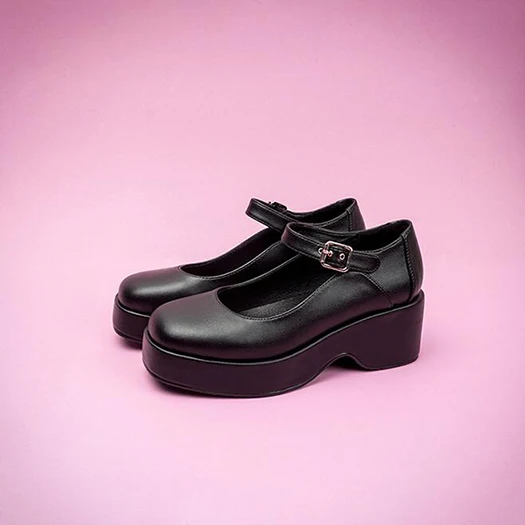 Black Leather Обувь на высоком толстом каблуке в винтажном стиле; замшевая обувь mary jane с квадратным носком; женская обувь на массивном каблуке; Новинка года; европейские дизайнерские туфли-лодочки; Размеры 4, 34 - Цвет: Black Leather