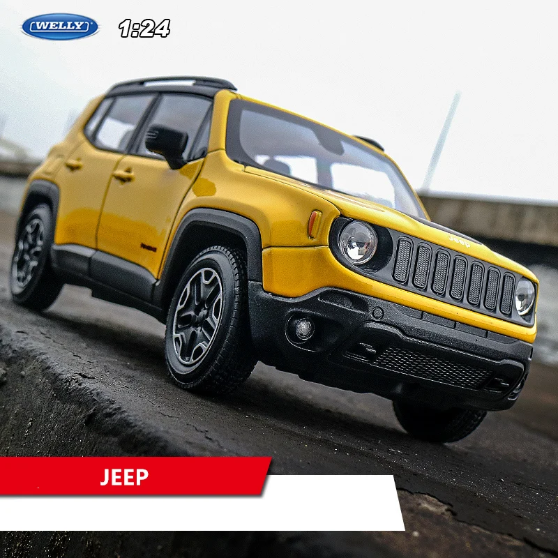 JEEP WELLY 1:24 Jeep Wrangler красный автомобиль модель автомобиля сплав модель автомобиля Моделирование Украшение автомобиля коллекция Подарочная игрушка Литье под давлением модель мальчика - Цвет: JEEP