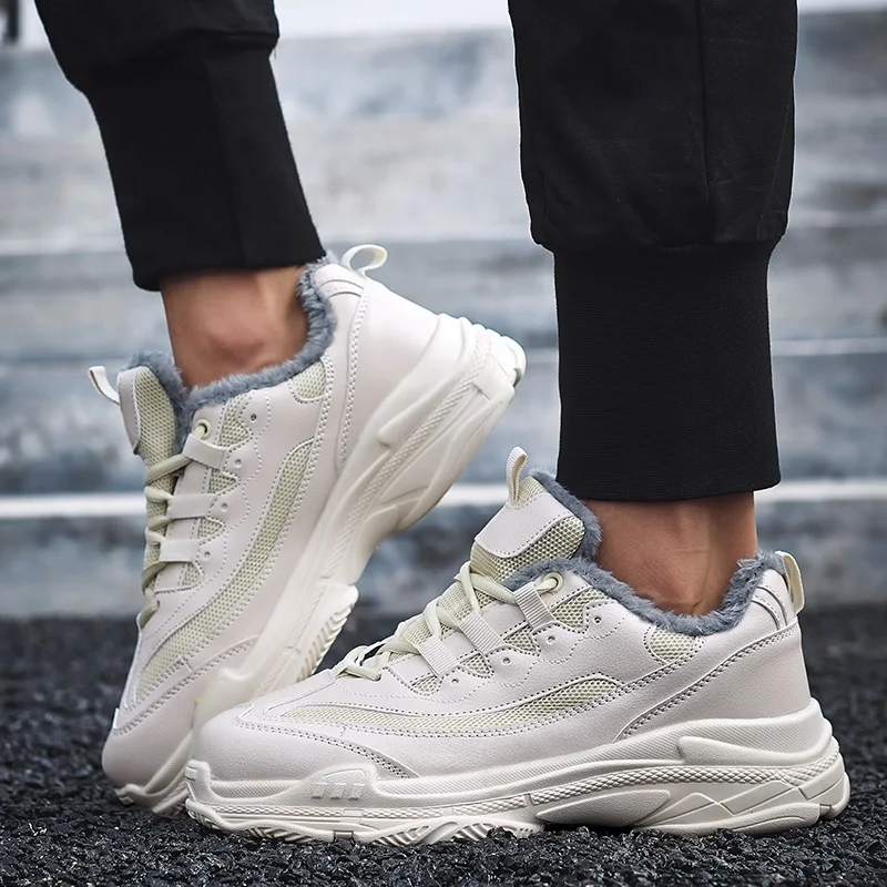 Мужские спортивные ботинки OLOMLB бархатная уличная теплая нескользящая обувь для