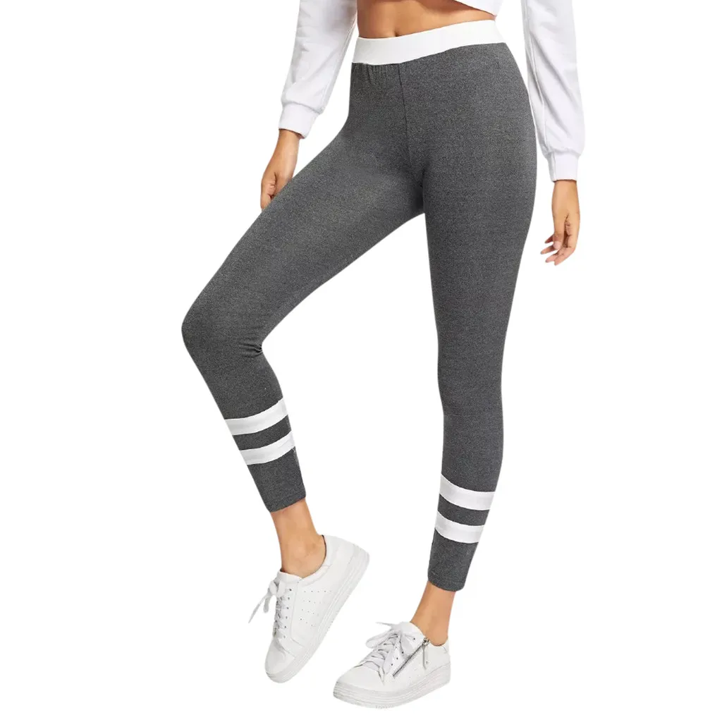 Женские леггинсы с высокой талией однотонные спортивные штаны для бега брюки