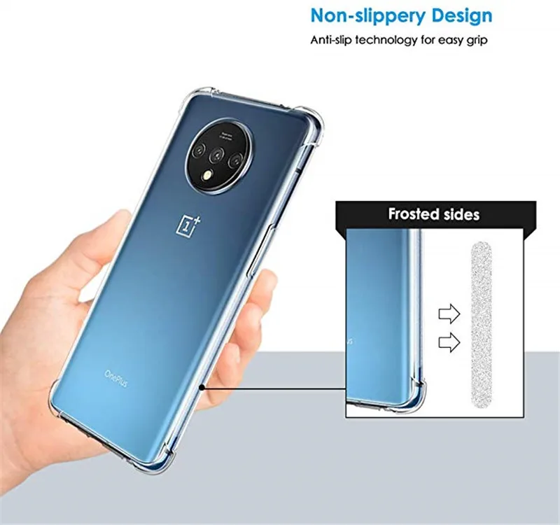 4 угла подушка безопасности Чехол для Oneplus 7T чехол Защита амортизация кристалл мягкий TPU бампер чехол для Oneplus 7T задняя крышка