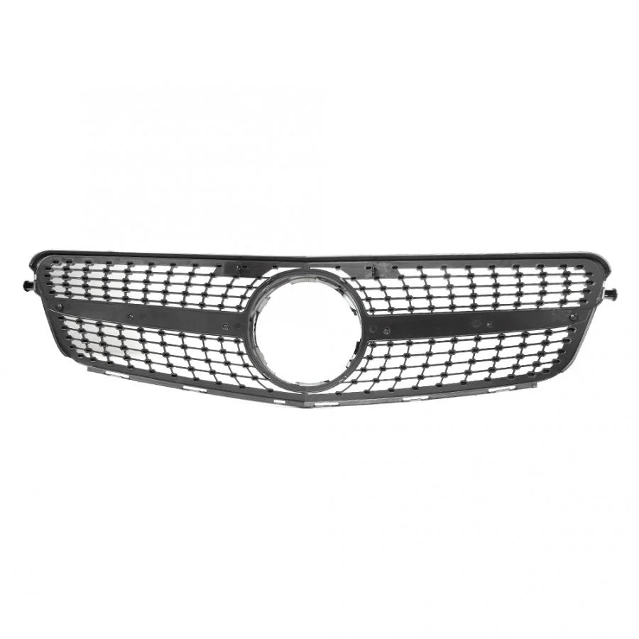 Front Bumper Grille Diamond Style Front Grill Grille Replacement Part Fit for Mercedes Benz W204