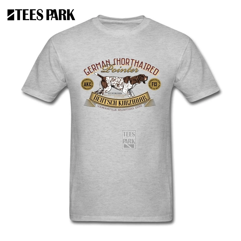 Футболка Camiseta немецкий курцхаар GSP Kurzhaar с круглым вырезом футболка с короткими рукавами рубашки модные крутые мужские футболки - Цвет: Серый