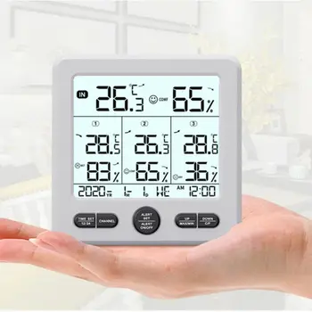 

Indoor Outdoor Digital Weather Station Monitor Thermometer Hygrometer Color Alert Alarm with 3 Wireless Transmitter ℃ ℉