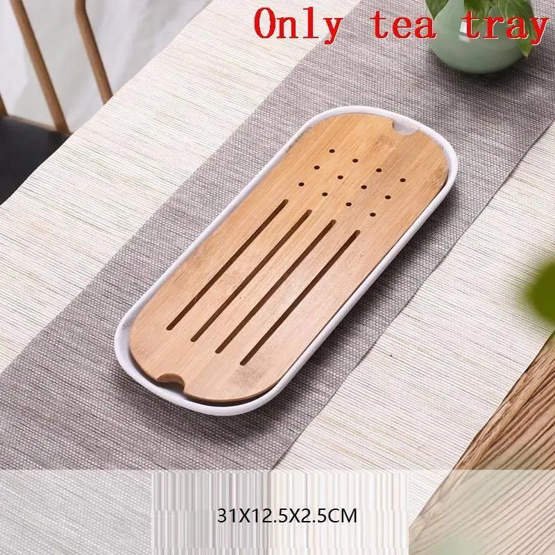 Чайная посуда Kung Fu Vassoio Da Portata Puer Serviertablett Table Bandeja Para Servir Bamboo Gongfu китайская Подставка под порцию чайный поднос - Цвет: Version B
