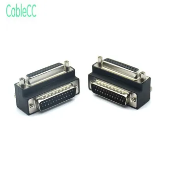 

90 Degree Right Down Angled DB25 25 Pin Male to Female Extension Parallel connector Adapter for IEEE 1284 Printer