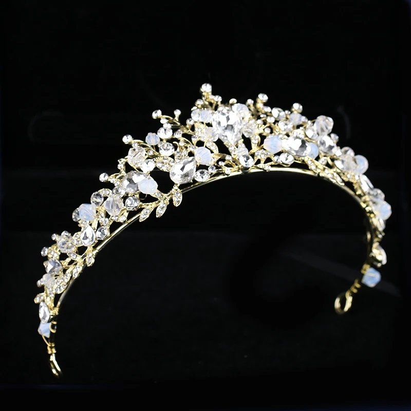 Роскошный Серебряный кристалл принцесса свадебная корона украшения для волос тиары Hairwear для невесты головной убор ручной работы свадебные аксессуары для волос