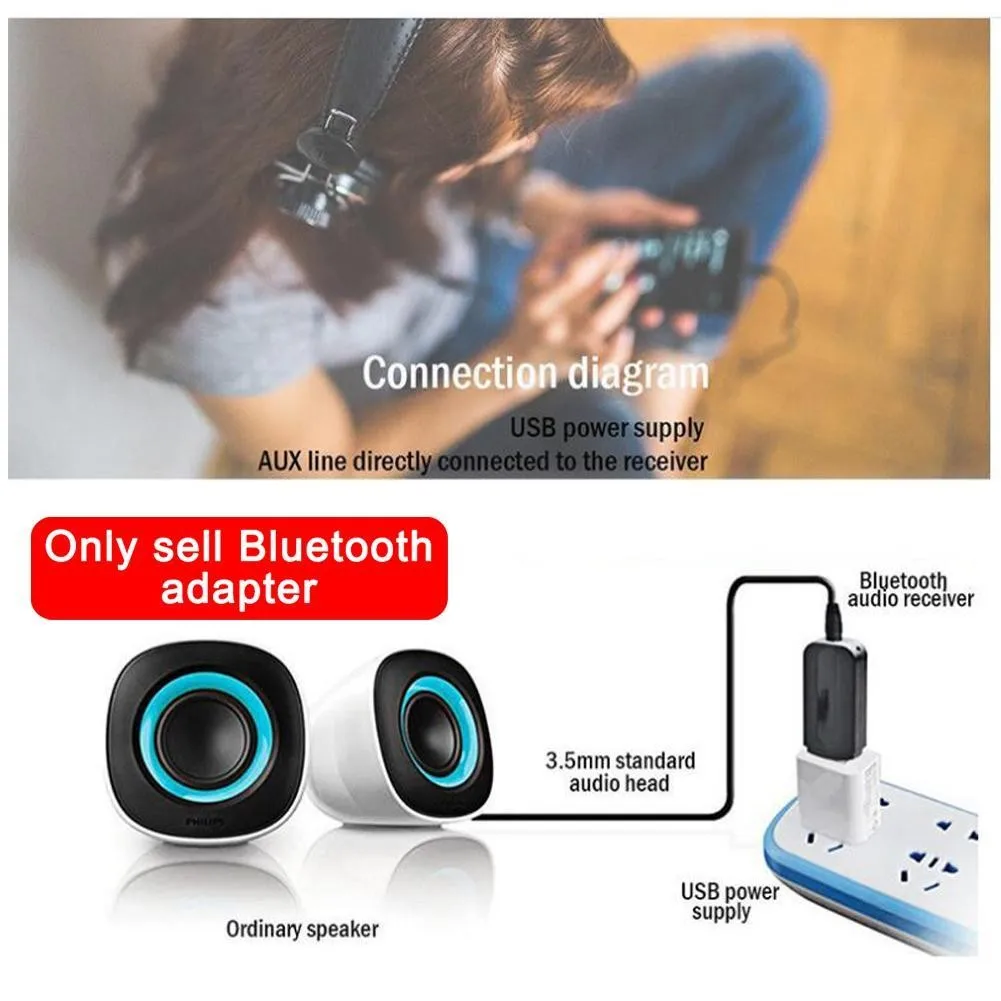 2 цвета Bluetooth передатчик беспроводной адаптер USB динамик для мобильного стерео