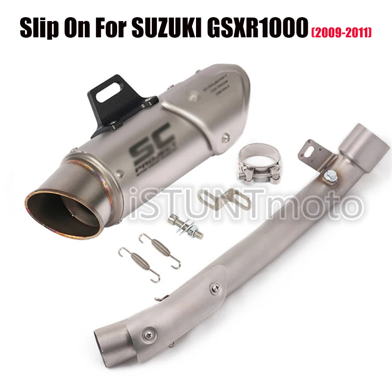 Slip On For SUZUKI GSXR1000 2007-2011year Motorcycle Escape Modified Scooter Middle Link Pipe Full System with GP Racing Exhaust - Цвет: 09-11 E