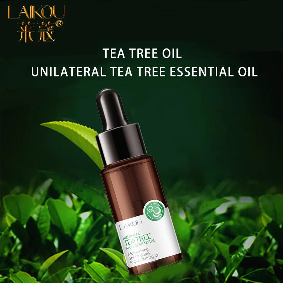 LLAIKOU 100% Natural Tea Tree Essential Oil Control Fade Acne Mark Shrink Pores Repair Treatment Moisturizing Skin Care Essence