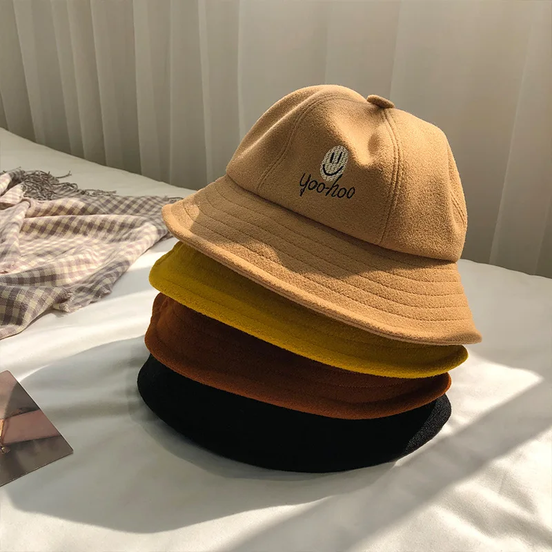 

Hat Women's huang se wang Red Bucket Hat Korean-style Versatile Japanese-style College Style Sun-resistant Wide-Brimmed Outing S