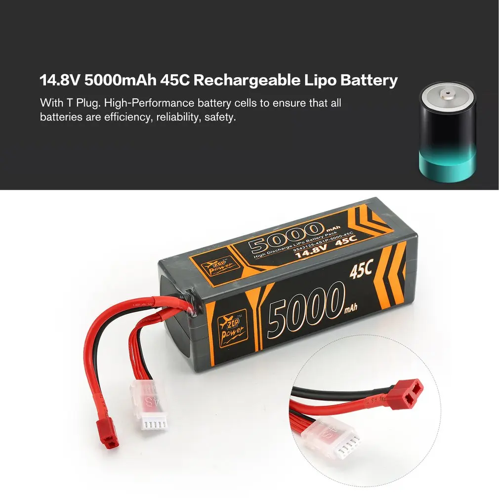 ZOP power RC Lipo батарея 14,8 V 5000mAh 45C перезаряжаемая Lipo батарея T Разъем для RC гоночный Дрон вертолет автомобиль Лодка