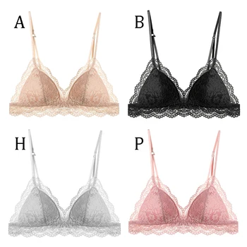 

French Style Sexy Lingerie Wireless One-piece Seamless Bra Underwear Soft Padded Lace Bralette Push Up Bras for Women W1