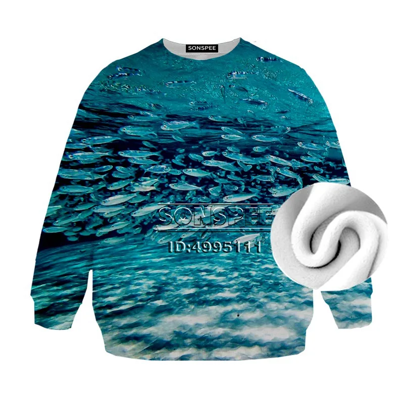 14 SONSPEE Fishing Fish Bird Eagle 3D Print Fleece Thick Casual Sweatshirt hoodies Boy Girl Kid Children Clothing Long Sleeve - Цвет: 14