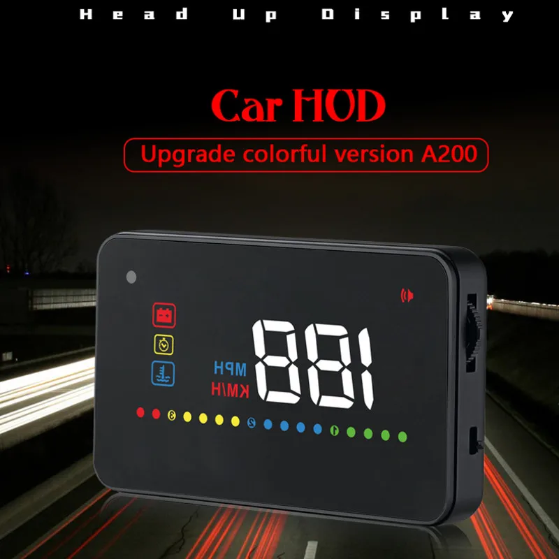 A200 HUD OBDII EUOBD Дисплей нано-технология, показывающая превышение скорости Предупреждение системный проектор