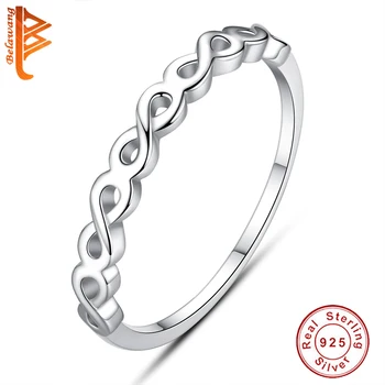 

BELAWANG Infinity Ring 925 Sterling Silver for Women Anniversary Wedding Rings Bridal Set Silver 925 Jewelry