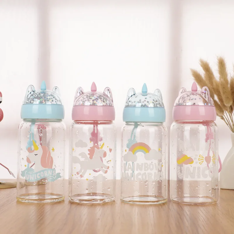 500 мл розовая бутылка для воды с изображением радуги и единорога My Little Pony, Спортивная Питьевая Бутылка для девочек, любимая бутылка для воды для детей DF33 - Цвет: 1pc Random delivery