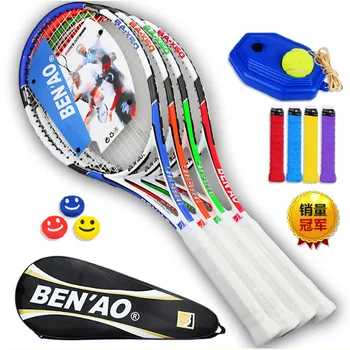 

2019 new aluminum alloy carbon tennis racket carbon fiber men and women ultra light racket