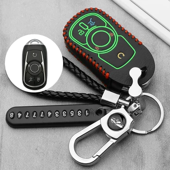 

Luminous Soft leather Protection Key Case Cover for OPEL Astra Buick ENCORE ENVISION NEW LACROSSE Rings Protect Shell