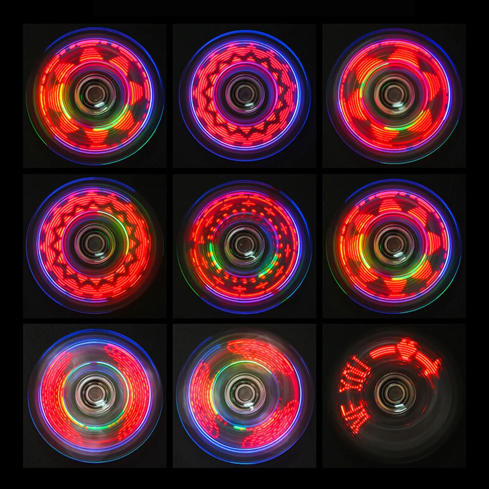 Allure Fidget Spinner Hand Top Spinners Glow In Dark Light Figet Spiner Finger Light LED Flash 4