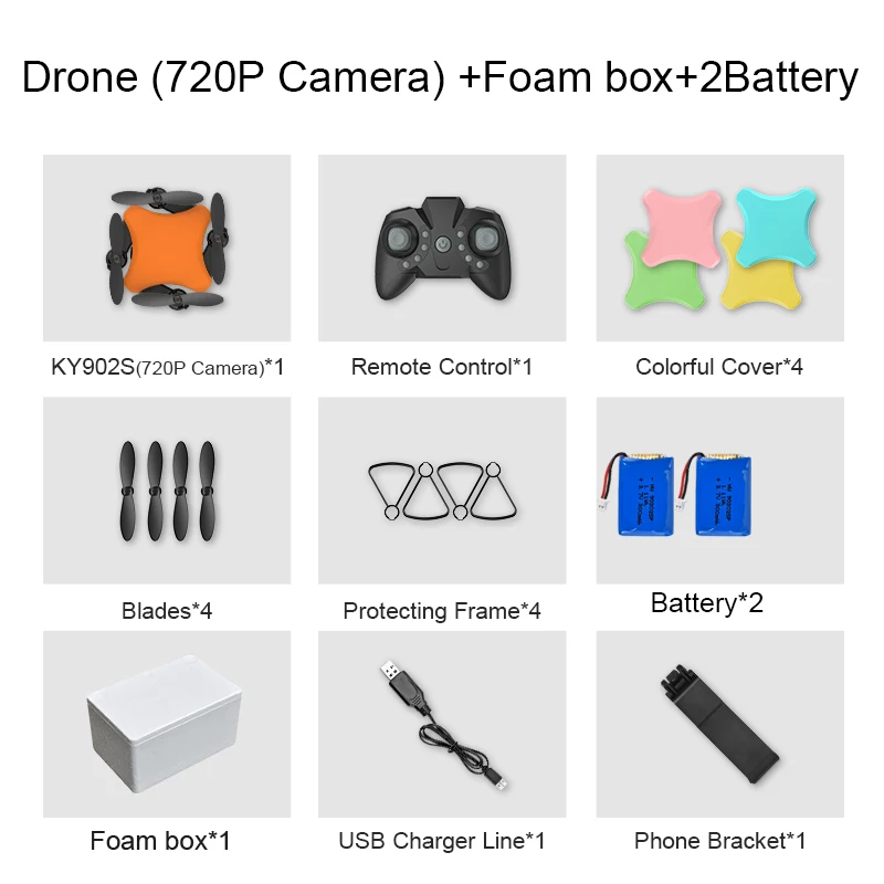 Мини-Дрон 4K HD камера DIY пять цветов FPV Квадрокоптер аэрофотосъемка RC складной Квадрокоптер Детский подарок игрушки - Цвет: Set14