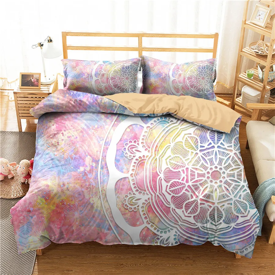 

A Bedding Set 3D Printed Duvet Cover Bed Set Bohemian Mandala Home Textiles for Adults Bedclothes with Pillowcase #MTL01
