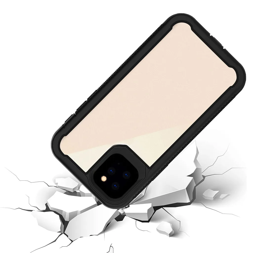 Для iPhone 11 Pro Max чехол Гибридный сверхпрочный ударопрочный Прозрачный задний Чехол защитный чехол для телефона противоударный чехол