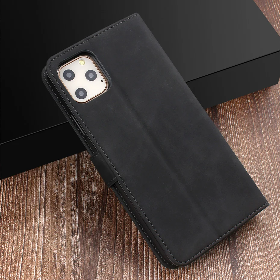 Магнитный кожаный чехол для iPHONE 11 Pro MAX, чехол-книжка для Iphone 11 Pro с подставкой и держателем
