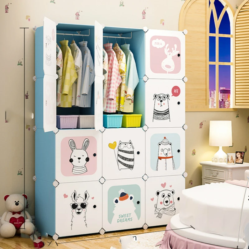 

Simple Children's Wardrobe Button Economic Plastic Assembly Baby Children's Wardrobe Baby Storage Cabinet