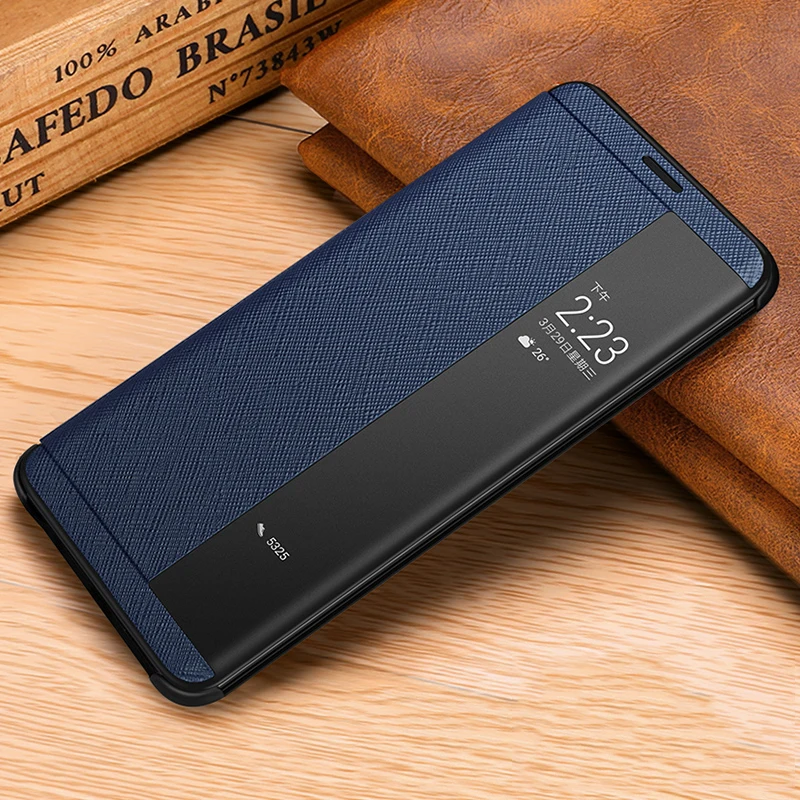 Smart View Flip Case For Huawei Mate 30 RS Mate 20 RS Mate RS Porsche Design Original Luxury Genuine Leather Official Phone Cove cute phone cases huawei Cases For Huawei