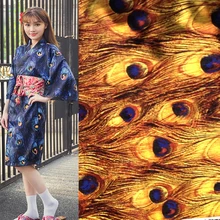 100% Cotton Spandex Peacock Print Fabric,Diy Japanese Retro Apparel Sewing Robe Dress Stretch Tissu Cloth Material 100% Cotton Spandex Peacock Print Fabric,Diy Japanese Retro Apparel Sewing Robe Dress Stretch Tissu Cloth Material