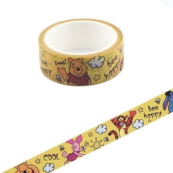 

Ransitute R1005 Yellow Happy Bee Bear Cute Cartoon Washi Tapes Scrapbooking DIY Decorative Creative Kawaii Tapes