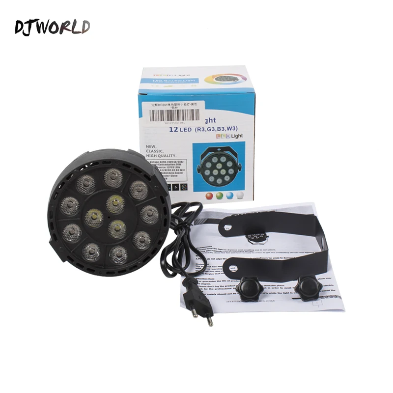 LED Par 12x3W RGBW Светодиодный, плоский, Par 54x3 Вт, RGB, цветной светильник, стробоскоп, DMX контроллер для дискотеки, DJ, музыки, вечерние, Клубные, танцевальный пол, бар, затемняющий сценический светильник - Цвет: LED Par 12x3W RGBW