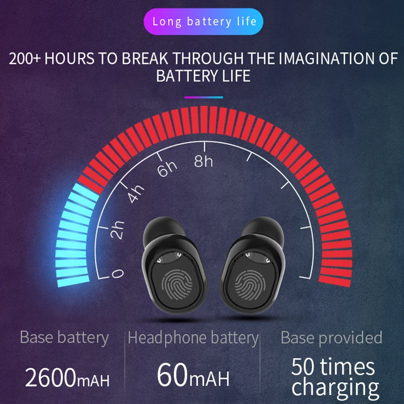 AMTERBEST G10 TWS Touch Control Wireless Earbuds Bluetooth 5.0 Earphone Stereo Noise Cancelling Waterproof Headphones for Phones