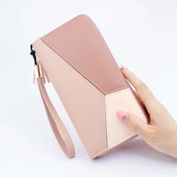 

2020 New Women Long PU Leather Purse Women Wallets Zipper Clutch Coin Purse Lady Wallets Money Bag porte feuille femme