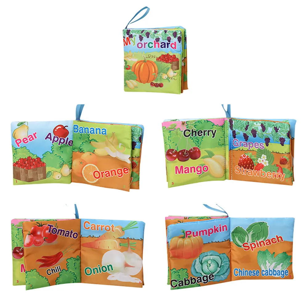Soft Cloth Baby Intelligence Development Learn Picture Cognize BB Sound Book Early Education Toys Learn Book for Toddler #A