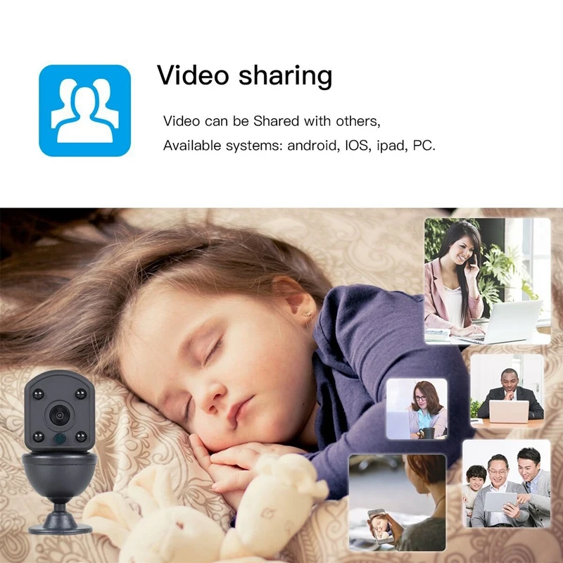 720P HD мини Wifi IP камера с датчиком движения, ночное видение, Аудио Видео рекордер, камера для дома, офиса, детский монитор