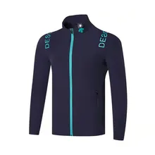 Мужская куртка для гольфа на весну и осень, однотонная одежда для гольфа с длинным рукавом, рубашка для гольфа, повседневная дизайнерская куртка для гольфа