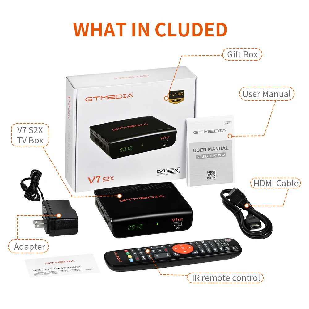 Atualização do Receptor de gt Receptor de Satélite Gtmedia Original 1080p Media V7s hd H.265 Usb Wi-fi Nenhum Aplicativo Incluído v7 S2x Dvb-s2 - Image 3