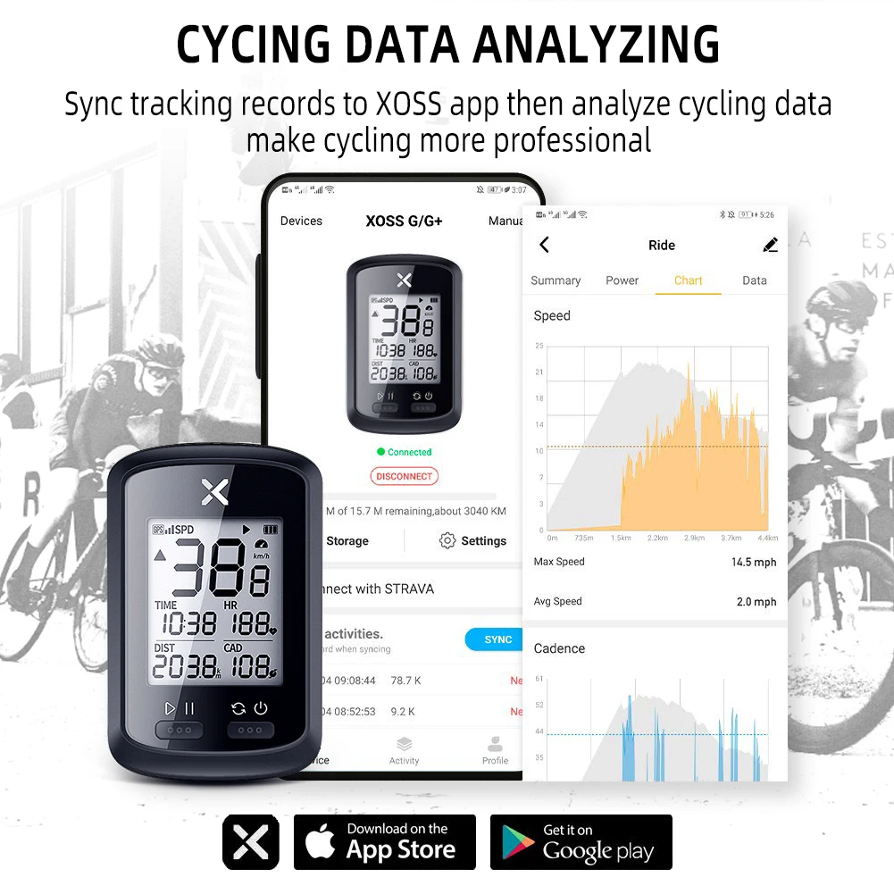 XOSS GPS Bike Computer G+ Wireless Cycling Speedometer Road  MTB Waterproof Bluetooth ANT+ Cadence Speed Cycle Bicycle Computer